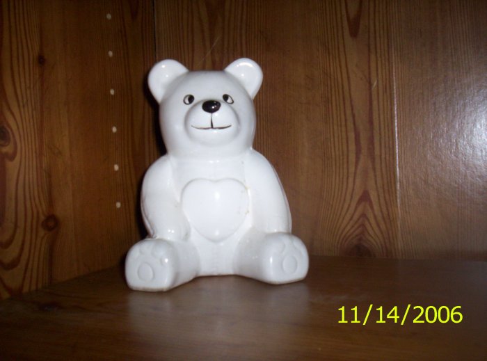 White Teddy Bear Planter