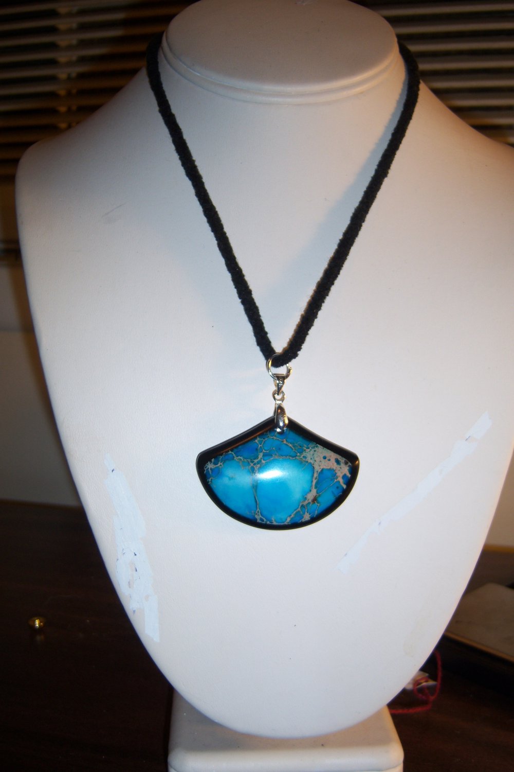 OCEAN JASPER ON BLACK VELVET CORD