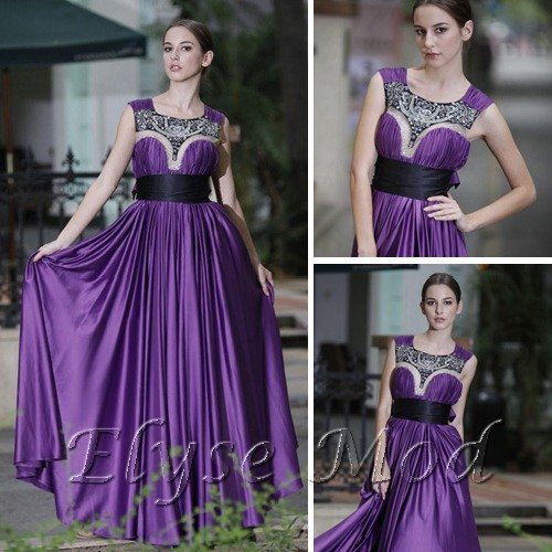 ELYSEMOD Ball Gown Scoop Floor Length Matte silk Quick Delivery/Wedding Dresses/ Evening Dress