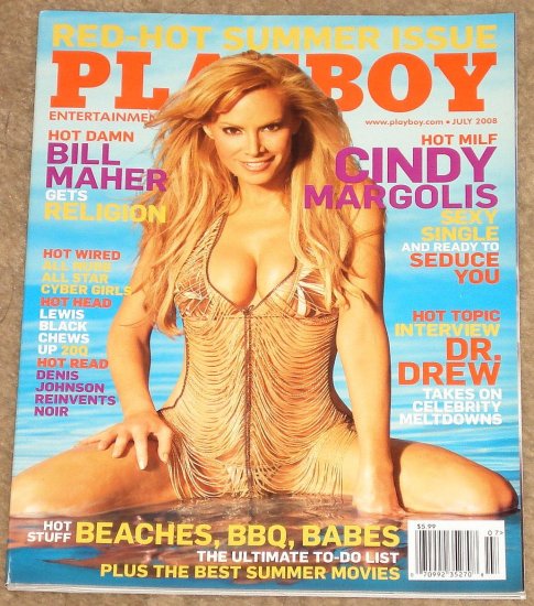 Playboy Magazine - July 2008 Cindy Margolis, Bill Maher, Dr. Drew, BBQ, beaches, babes