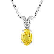 Yellow Sapphire Silver Pendant
