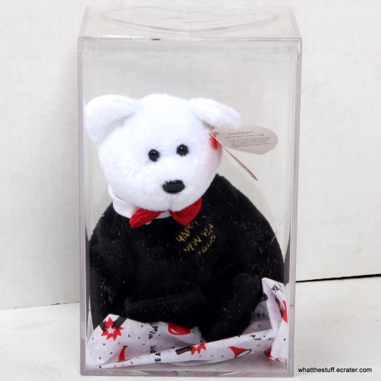 Ty Beanie Baby Countdown the Bear Happy New Year Bear 2005 in Case