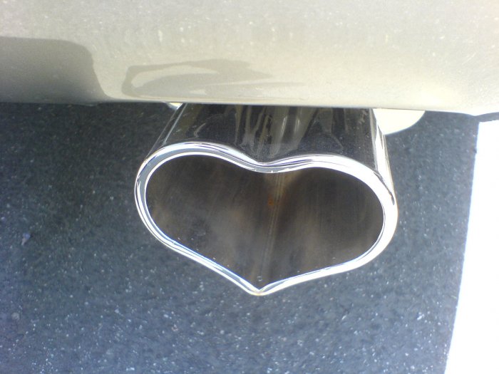 Valentine Heart Exhaust Tip Chrome