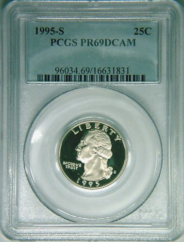 1995S Washington quarter PCGS PR69DCAM proof deep cameo