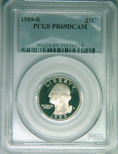 1989S Washington quarter PCGS PR69DCAM proof deep cameo