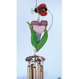 Small Ladybug Stained Glass Wind Chimes