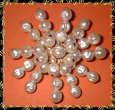 Baroque Pearl Pin Vintage 1940's Hand Made Brooch 8953
