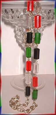 Vintage Lucite Necklace Coventry Tubes w Gold Chain 8798
