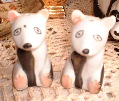 1930's Porcelain Panda Bear Salt and Pepper Set 5581