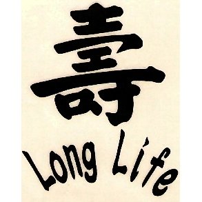 1.5" "Long Life" Chinese Symbol Tattoo