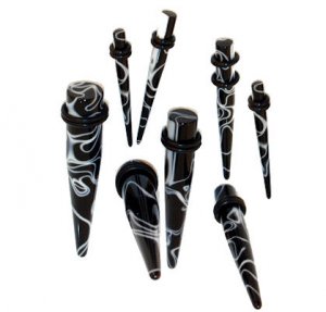 Pair of Swirl Acrylic Taper Expander 1/2 Gauges