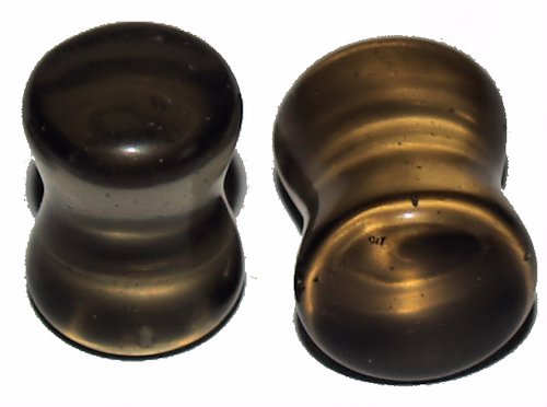Pair Smoke Murano Glass Saddle Ear Plugs 0 Gauges 8mm