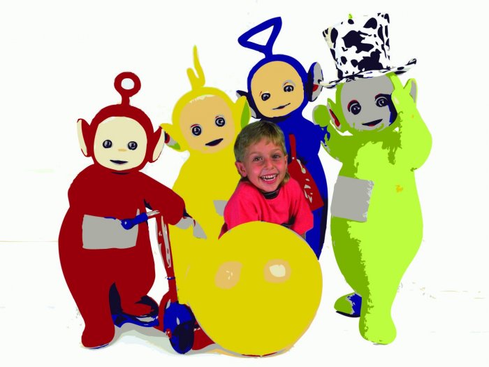 16x20 Customized Teletubbies Poster Featuring your child's picture