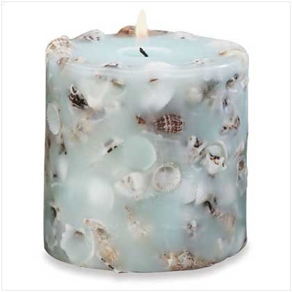 Seashell Pillar Candle