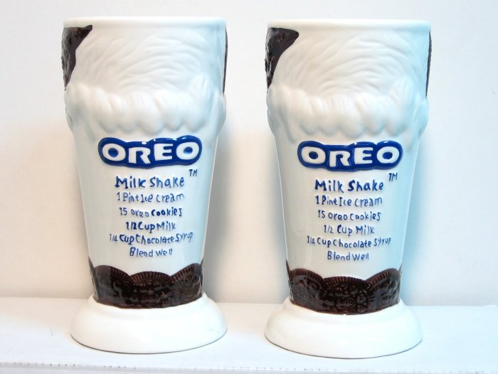 Oreo Cookie Milkshake Glasses - 2pc. - collectibles