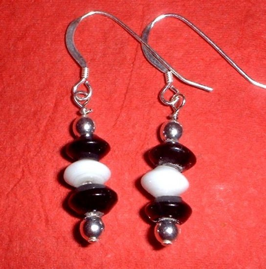 Black and White and Silver Earrings
