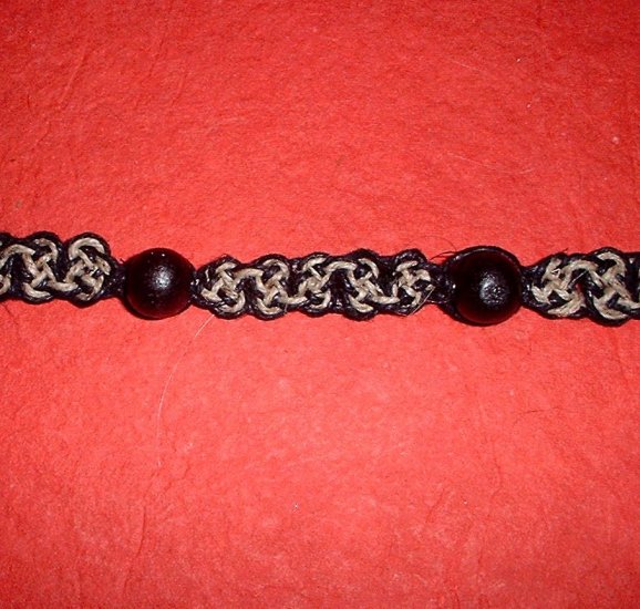 Celtic Knot Hemp Necklace with Black Wood Beads