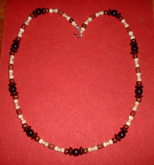 Long Wood Bead Necklace