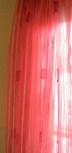 Red Gold Stripe Sheer Panels