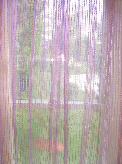 Purple and Gold Stripe Sheer Panels