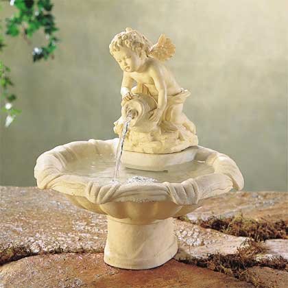 31029 Alabastrite Cherub Water Fountain