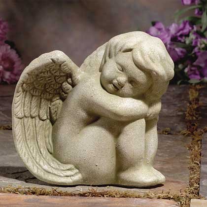 29302 Stone-Finished Sitting Angel