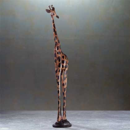31291 Alabastrite Wood-Carved Look Giraffe