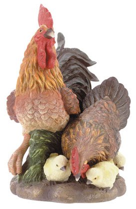 31331 Porcelain Rooster Family