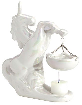 30126 Porcelain Oil Burner - Pearlized Unicorn