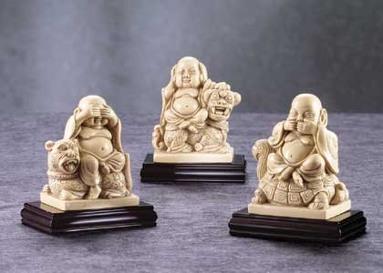 21929 3-Piece Alabastrite Buddha