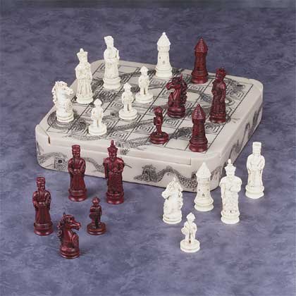 31351 Mandarin Ivory-Like Dragon Chess Set
