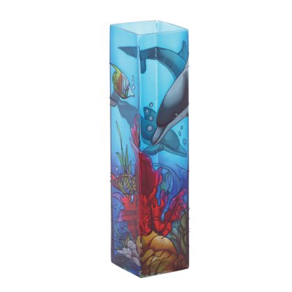 35290 Dolphin Stained Glass Bud Vase