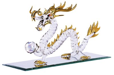 30306 Spun Glass Gold-Plated Dragon