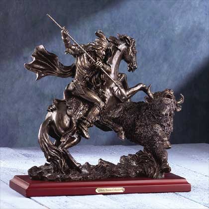31060 "Liberty Bronze" Buffalo Hunt Sculpture