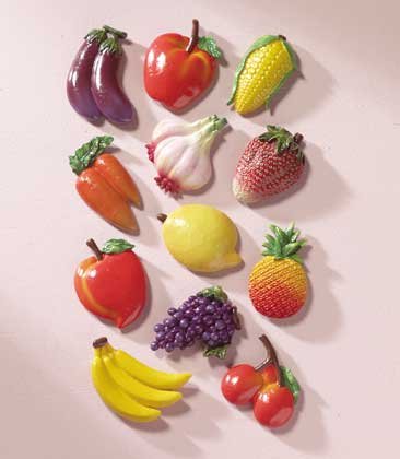23742 Alabastrite Fruit & Veggie Magnetic Memo Holders (Retail - 1.99ea)