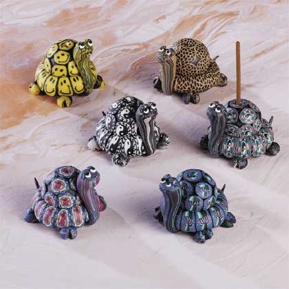 28460 6 Assorted Fimo Incense Holders - Turtle (Retail - 3.99ea.)