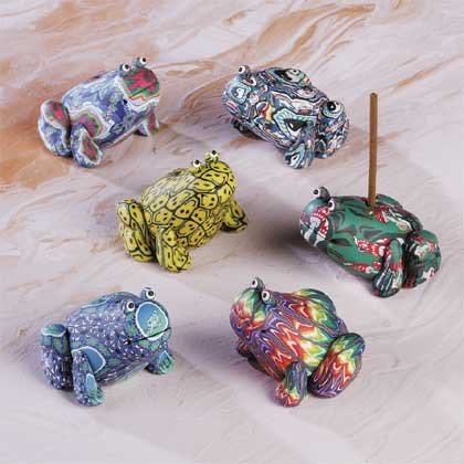 29237 6 Assorted Fimo Incense Holders - Frog (Retail - 3.99ea.)