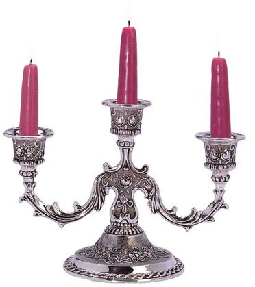 30073 Silver-Plated Metal Candelabra