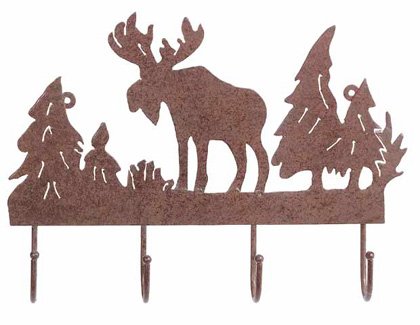 30333 Rusted Metal "Moose" Coat Hanger