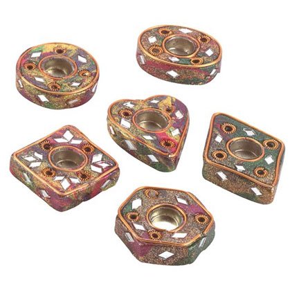 30355 1 DZ Assorted Mirror Tile Incense Holders (Retail - 1.49ea.)