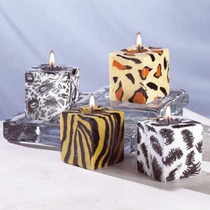 31125 4-Piece Safari Cube Candle