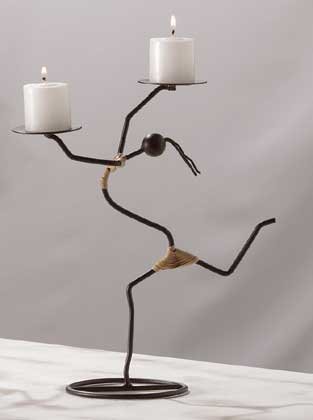 31573 African Tribal Dancer Candleholder