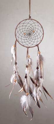31683 Leather, Feather, and Bead Windcatcher