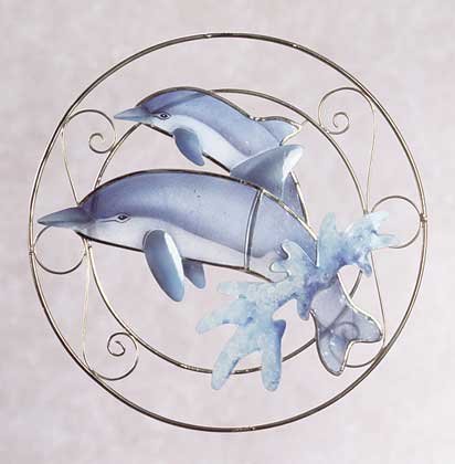 31695 Dolphins Suncatcher Plaque