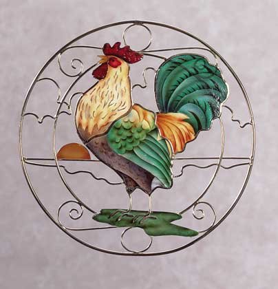 31697 Rooster Suncatcher Plaque