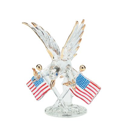 32171 Spun Glass Eagle with Flags