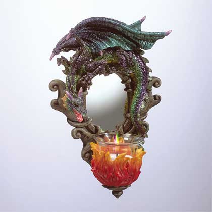 32253 Dragon Wall Mirror Votive Holder