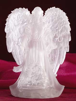 32385 Frosted Guardian Angel with Multicolor Light