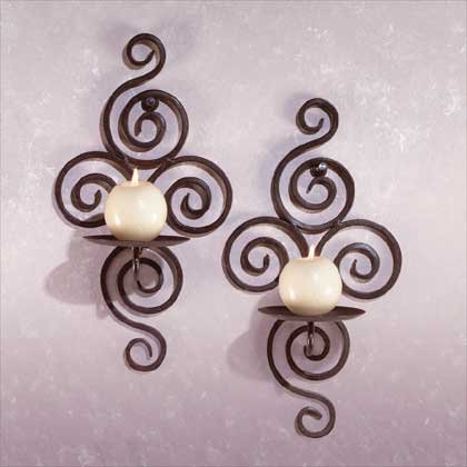 32402 Wrought Iron Swirl Sconces