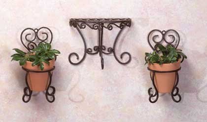 32406 Wrought Iron Cafe Wall Planters
